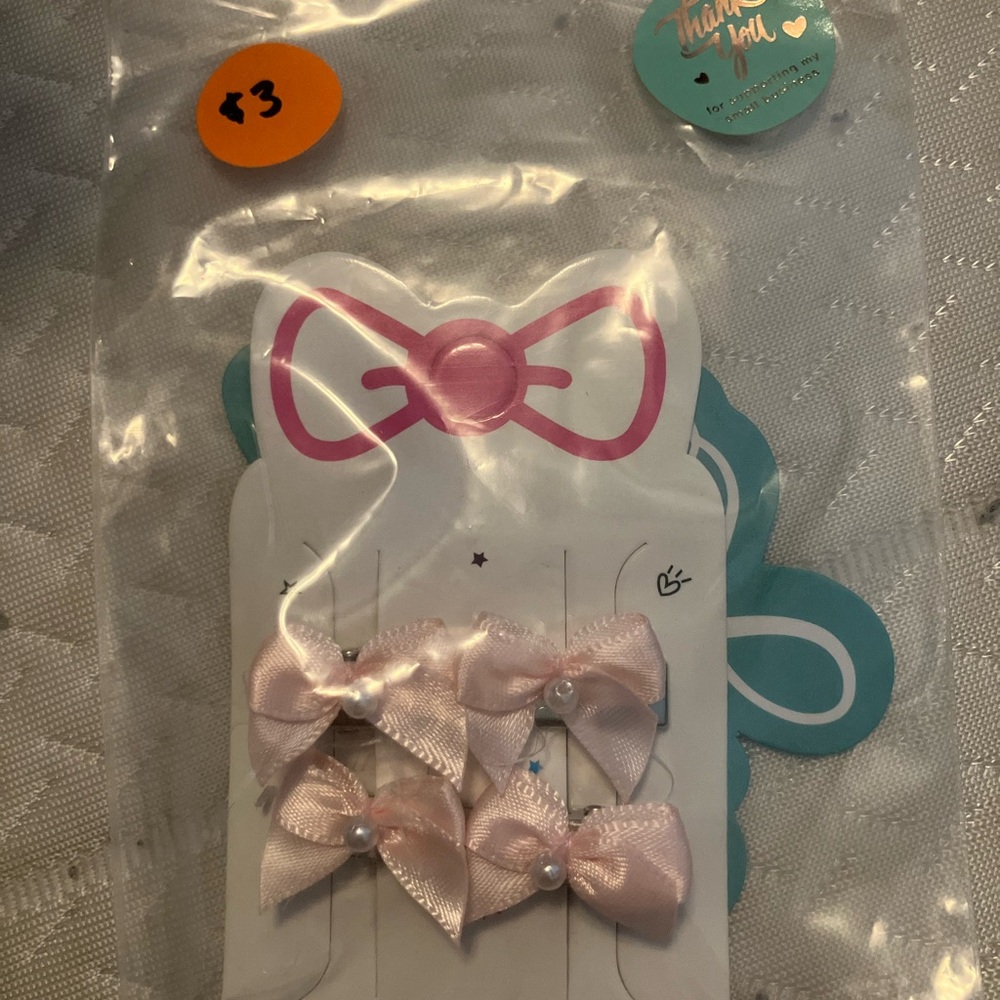 Pink Bow Hair Clips for Kids